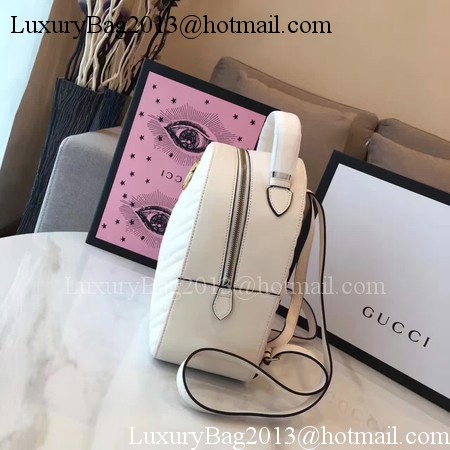 Gucci GG Marmont Quilted Leather Backpack 476671 White