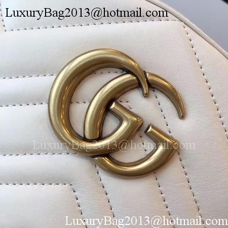 Gucci GG Marmont Quilted Leather Backpack 476671 White