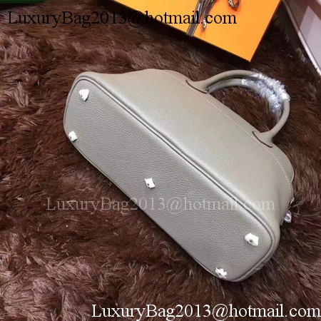 Hermes Bolide 31CM Calfskin Leather Tote Bag B3302 Grey
