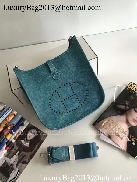 Hermes Evelyne 30cm Messenger Bag E3301 Light Blue