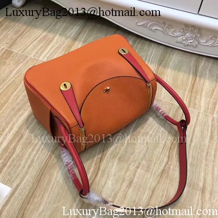 Hermes Lindy 30CM Original Leather Shoulder Bag LD30 Orange&Red