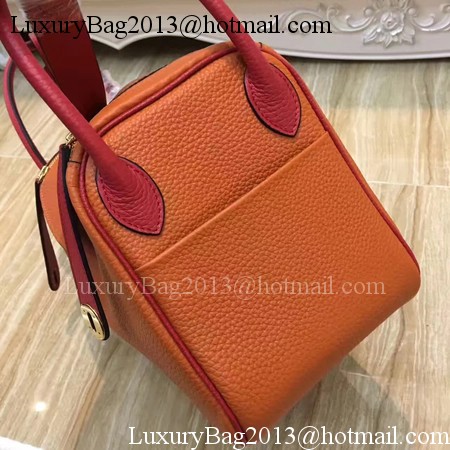Hermes Lindy 30CM Original Leather Shoulder Bag LD30 Orange&Red