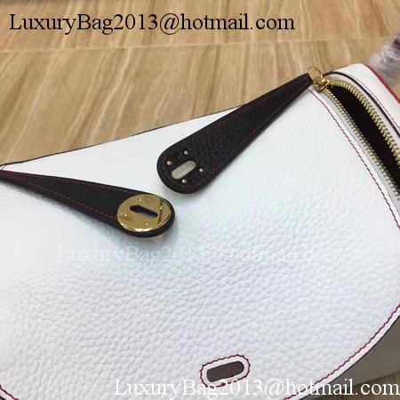 Hermes Lindy 30CM Original Leather Shoulder Bag LD30 White&Red