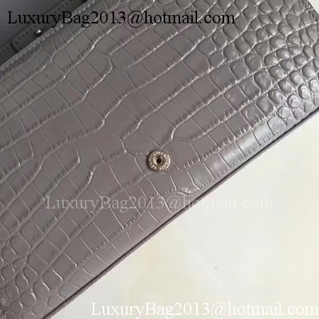 Saint Laurent mini Croco Leather Cross-body Shoulder Bag 360458 Grey