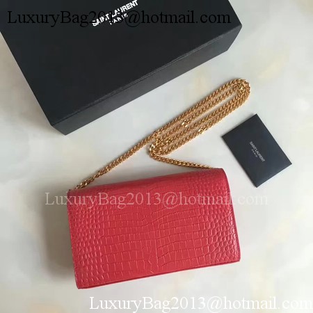 Saint Laurent mini Croco Leather Cross-body Shoulder Bag 360458 Red