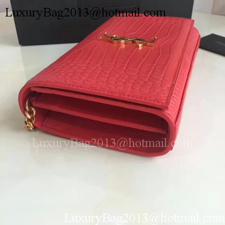 Saint Laurent mini Croco Leather Cross-body Shoulder Bag 360458 Red