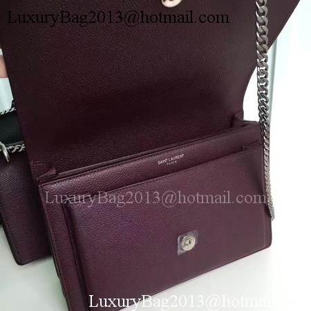 Saint Laurent mini Monogramme Cross-body Shoulder Bag 441971 Wine