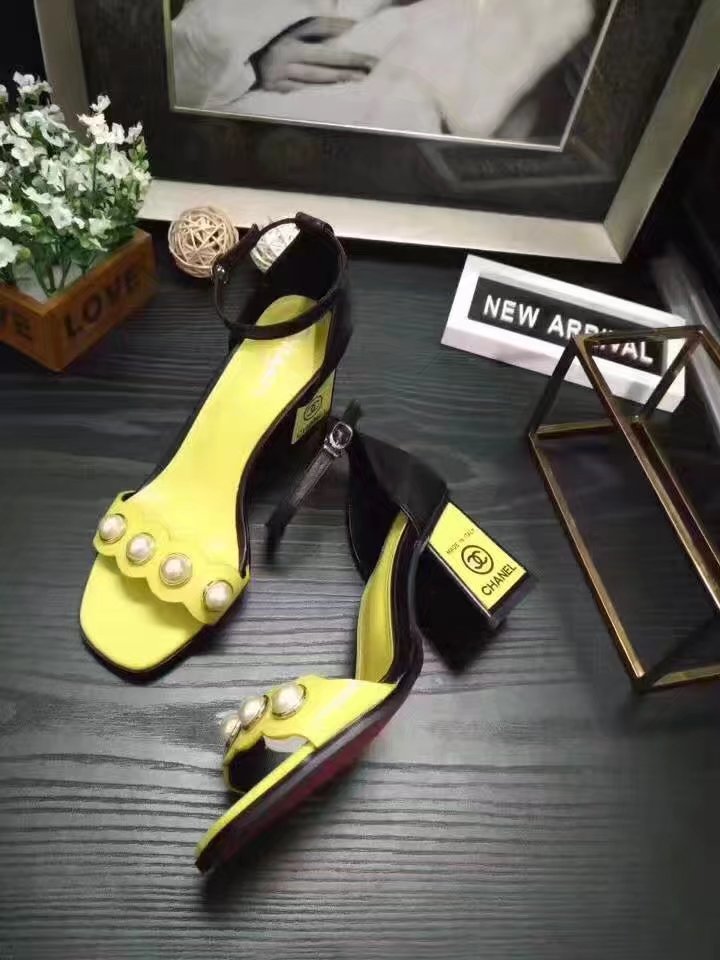 Chanel 60mm Sandal Leather CH2147 Yellow