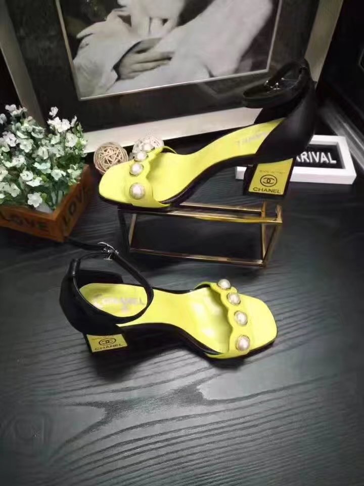 Chanel 60mm Sandal Leather CH2147 Yellow