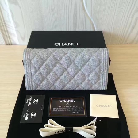 Chanel Boy Matelasse Long Wallet Cannage Pattern CHA5263 Grey