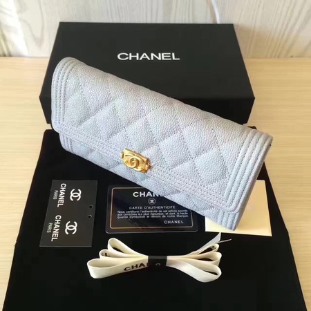 Chanel Boy Matelasse Long Wallet Cannage Pattern CHA5263 Grey