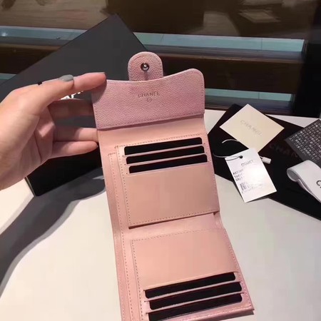 Chanel Tri-Fold Wallet Cannage Pattern Leather CHA5262 Pink Chanel Tri-Fold Wallet Cannage Pattern Leather CHA5262 Pink