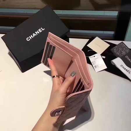 Chanel Tri-Fold Wallet Cannage Pattern Leather CHA5262 Pink Chanel Tri-Fold Wallet Cannage Pattern Leather CHA5262 Pink