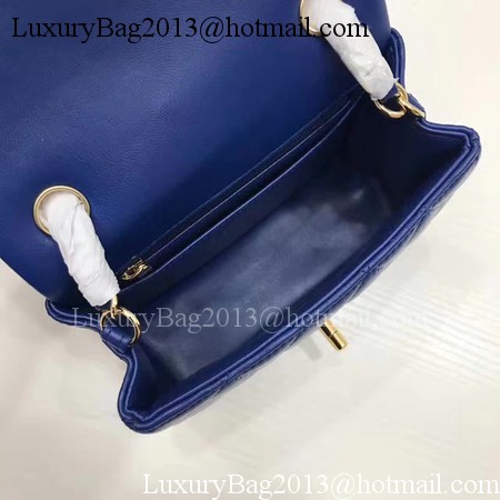 Chanel Classic MINI Flap Bag Original Sheepskin Leather A1115 Blue