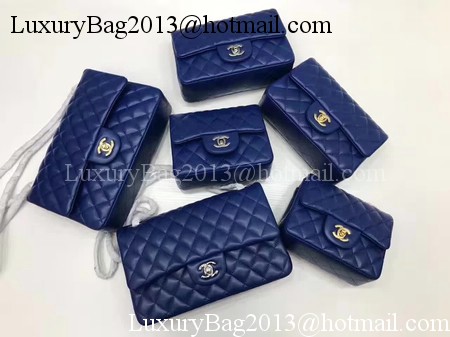 Chanel Classic MINI Flap Bag Original Sheepskin Leather A1115 Blue