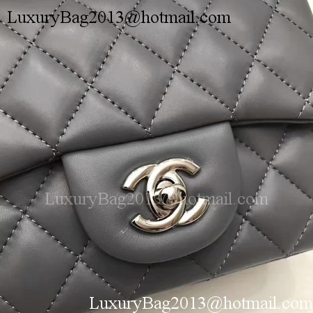 Chanel Classic MINI Flap Bag Original Sheepskin Leather A1115 Grey