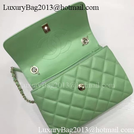 Chanel Classic Top Handle Bag Original Sheepskin Leather A92991 Green
