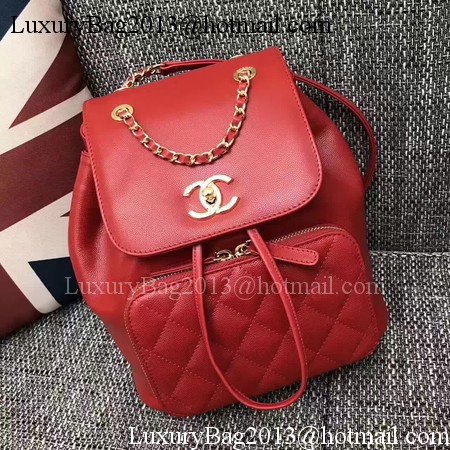 Chanel Original Leather Backpack CHA2590 Red