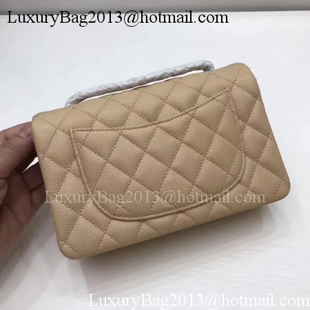 Chanel mini Classic Flap Bag Original Cannage Pattern A1116 Apricot