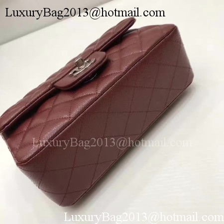 Chanel mini Classic Flap Bag Original Cannage Pattern A1116 Wine