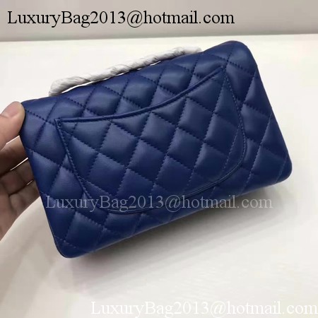 Chanel mini Classic Flap Bag Original Sheepskin Leather A1116 Blue