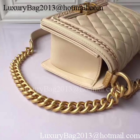 Boy Chanel Flap Shoulder Bag Sheepskin Leather A67085E Apricot