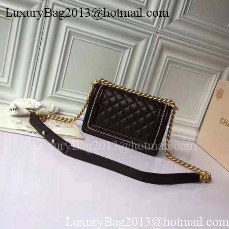 Boy Chanel Flap Shoulder Bag Sheepskin Leather A67085E Black