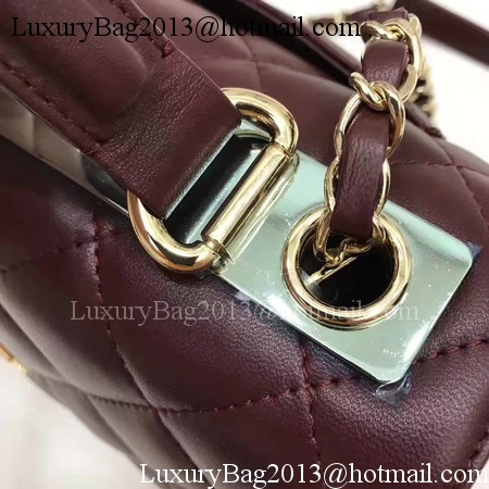Chanel Classic Top Handle Bag Original Sheepskin Leather A92991 Wine