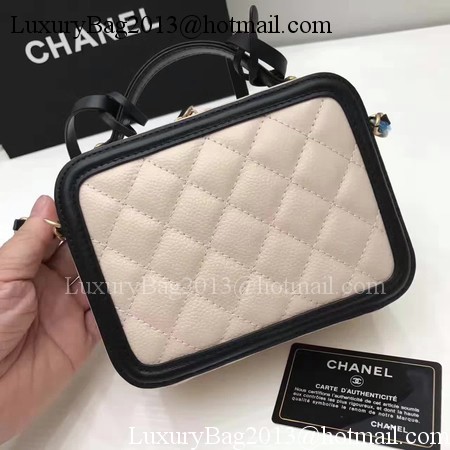 Chanel Cosmetic Bag Original Cannage Pattern A93341 Apricot&Black
