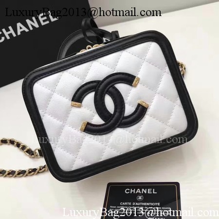 Chanel Cosmetic Bag Original Cannage Pattern A93341 White Chanel Cosmetic Bag Original Cannage Pattern A93341 White