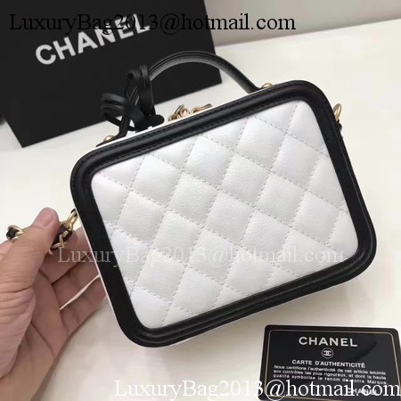 Chanel Cosmetic Bag Original Cannage Pattern A93341 White Chanel Cosmetic Bag Original Cannage Pattern A93341 White