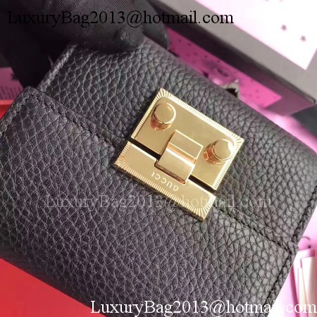 Gucci Calfskin Leather Padlock Wallet 453155 Black