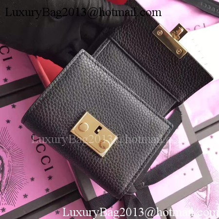 Gucci Calfskin Leather Padlock Wallet 453155 Black