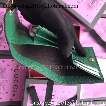 Gucci Calfskin Leather Padlock Wallet 453155 Green