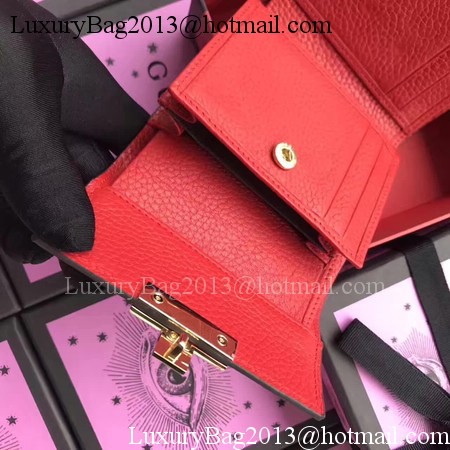 Gucci Calfskin Leather Padlock Wallet 453155 RED