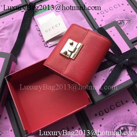 Gucci Calfskin Leather Padlock Wallet 453155 RED