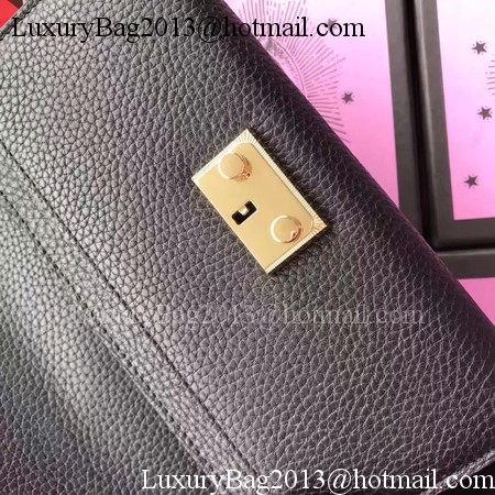 Gucci Padlock Continental Wallet Calfskin Leather 453506 Black