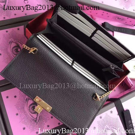 Gucci Padlock Continental Wallet Calfskin Leather 453506 Black