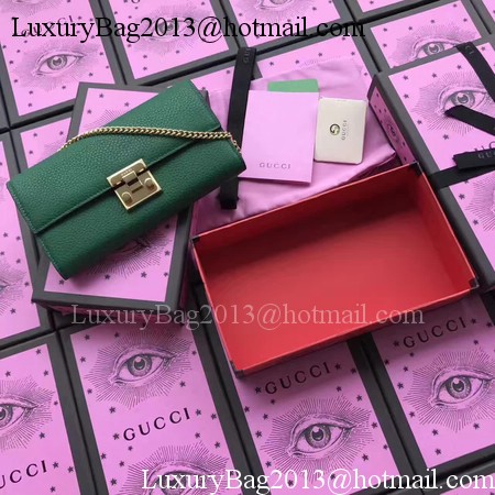 Gucci Padlock Continental Wallet Calfskin Leather 453506 Green