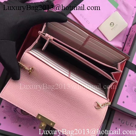 Gucci Padlock Continental Wallet Calfskin Leather 453506 Pink