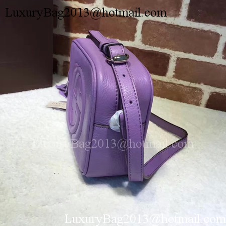 Gucci Soho Metallic Leather Disco Bag 308364 Purple