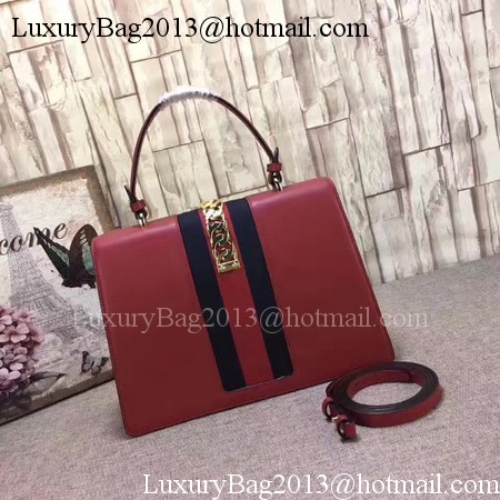 Gucci Sylvie Leather Top Handle Bag 431665 Red