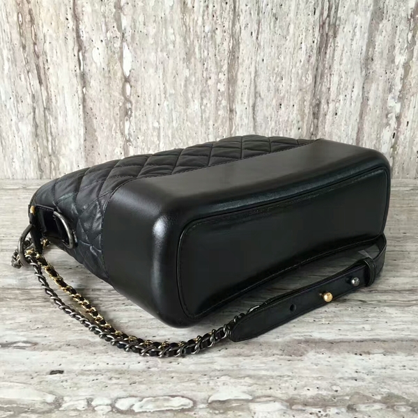 Chanel Gabrielly Calf Leather Shoulder Bag 93824 Black