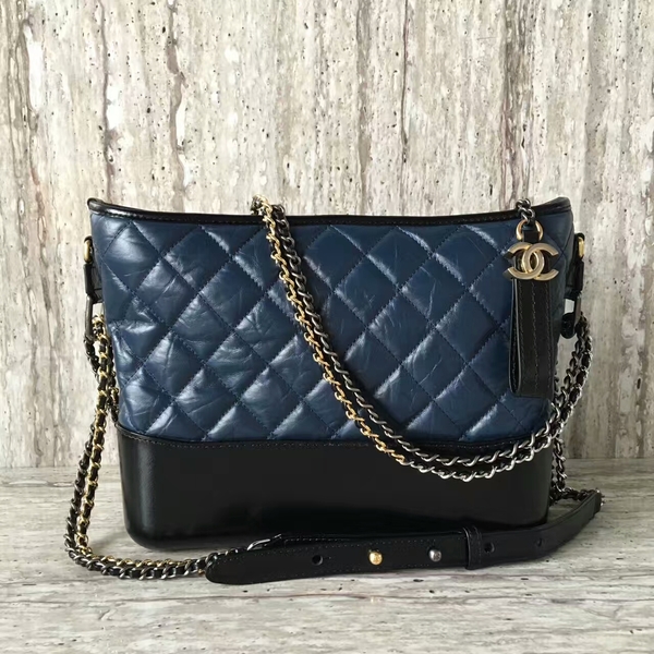 Chanel Gabrielly Calf Leather Shoulder Bag 93824 Blue