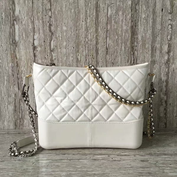 Chanel Gabrielly Calf Leather Shoulder Bag 93824 White