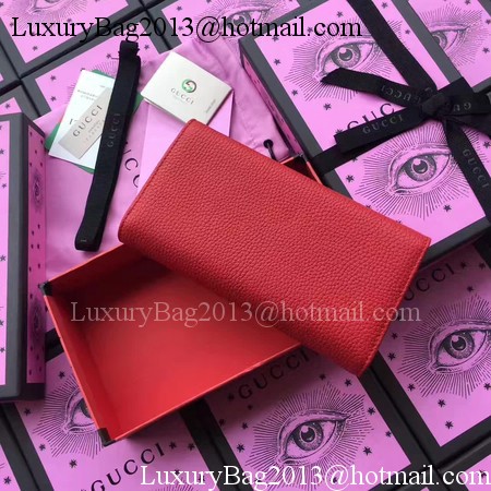 Gucci Leather Continental Wallet 456116 Red