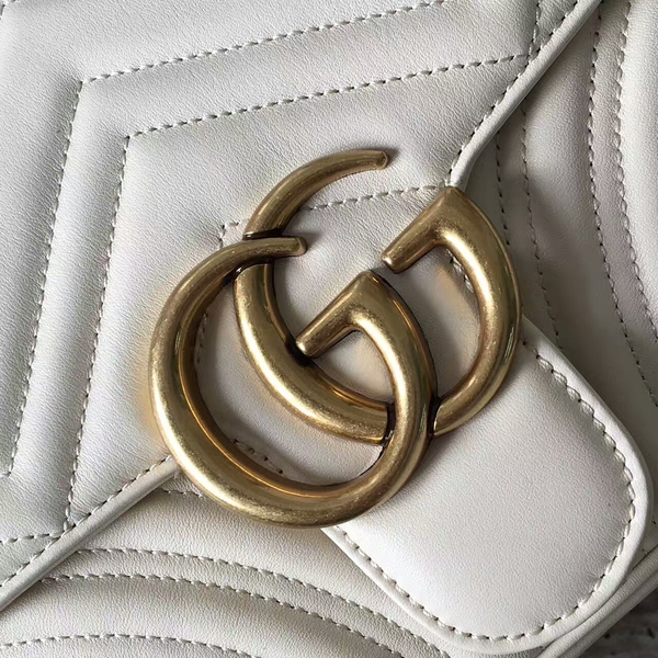 Gucci GG Marmont Velvet Shoulder Bag 443496A White Gucci GG Marmont Velvet Shoulder Bag 443496A White