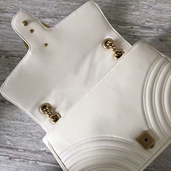 Gucci GG Marmont Velvet Shoulder Bag 443496A White Gucci GG Marmont Velvet Shoulder Bag 443496A White