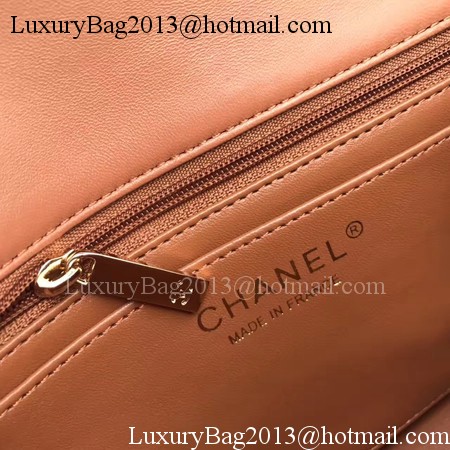 Chanel mini Classic Flap Bag Brown Original Sheepskin Leather A1116 Gold