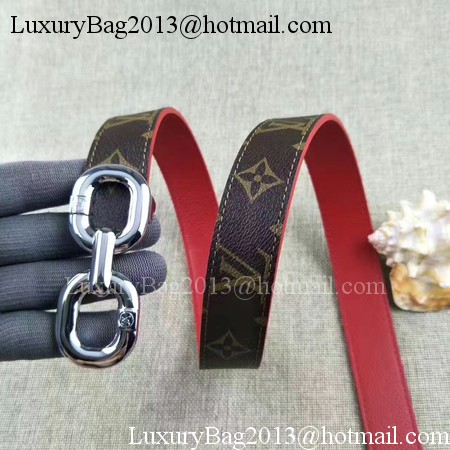 Louis Vuitton 30mm Brown Leather Belt M4226 Silver